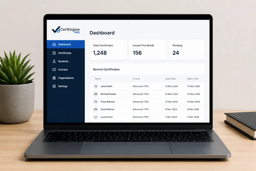 CertEnginePro dashboard